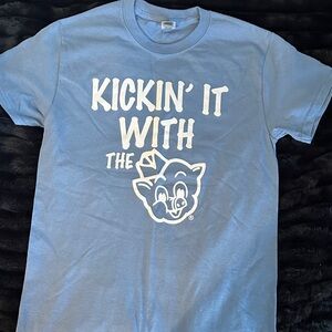 Piggly Wiggly Kickin' It With The Pig Blue Graphic Tee
